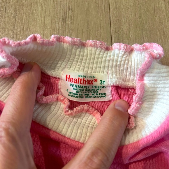 Vintage Healthtex made in USA girls pink short sleeve ruffle size 3t butterfly - Picture 4 of 4